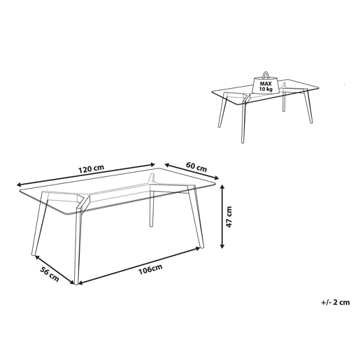 Mesa de centro HUDSON Vidro Transparente