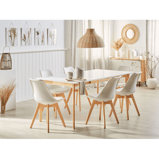 Mesa de jantar extensível SOLA Branco 140180 cm 90 cm