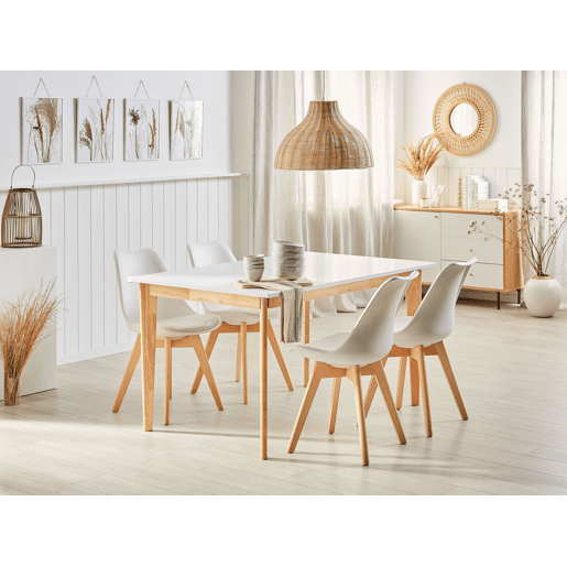 Mesa de jantar extensível SOLA Branco 140180 cm 90 cm