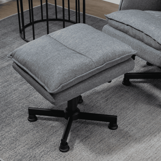 HOMCOM Poltrona Relax com Massagem e Apoio para os Pés Poltrona de Massagem Estofada em Linho com Controlo Remoto e 8 Áreas de Massagem Carga Máxima 120kg 78x81x99cm Cinza