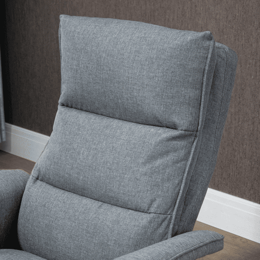 HOMCOM Poltrona Relax com Massagem e Apoio para os Pés Poltrona de Massagem Estofada em Linho com Controlo Remoto e 8 Áreas de Massagem Carga Máxima 120kg 78x81x99cm Cinza