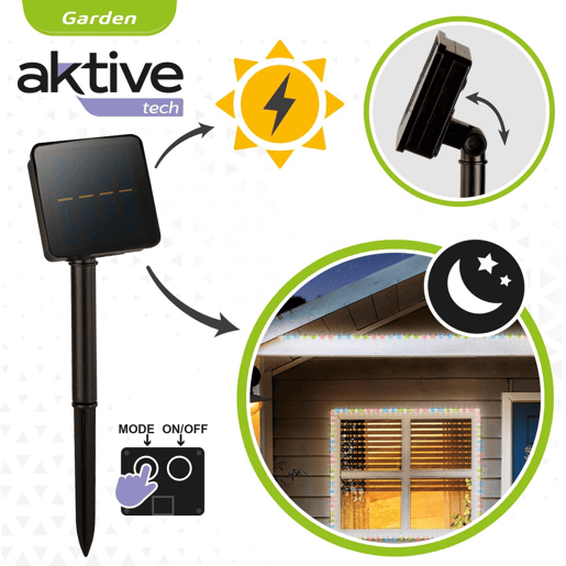 Tiras de LED solares multicoloridas autoadesivas Aktive