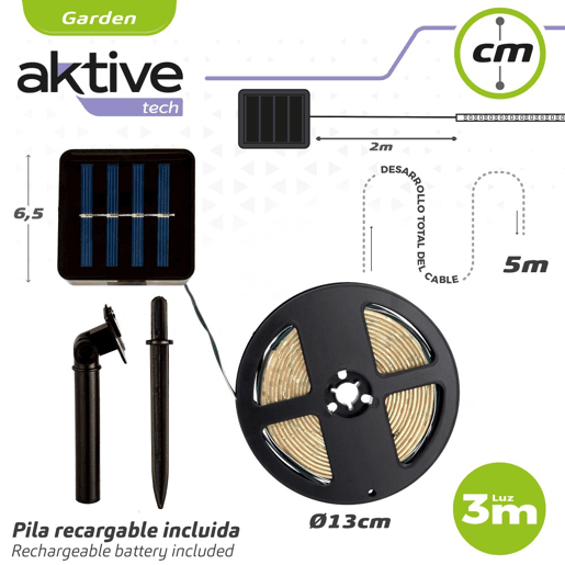 Tiras de LED solares multicoloridas autoadesivas Aktive