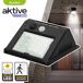 Aplique luz solar 8 led con sensor de movimiento Aktive Tech Aplique luz solar 8 led con sensor de movimiento Aktive Tech Negro