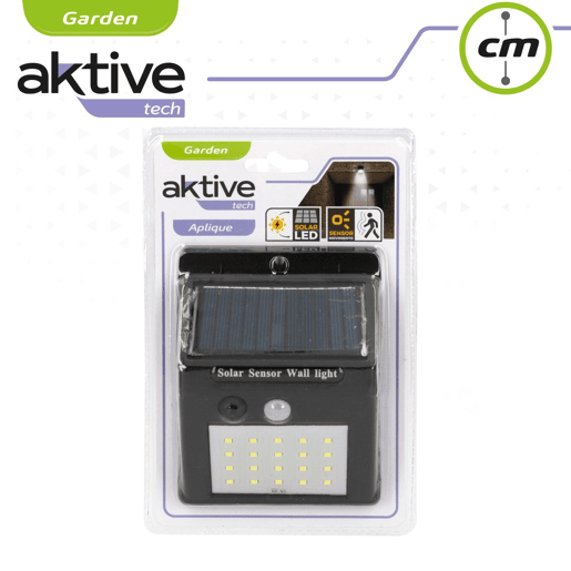 Aplique luz solar de 8 leds com sensor de movimento Aktive Tech Aplique luz solar de 8 leds com sensor de movimento Aktive Tech