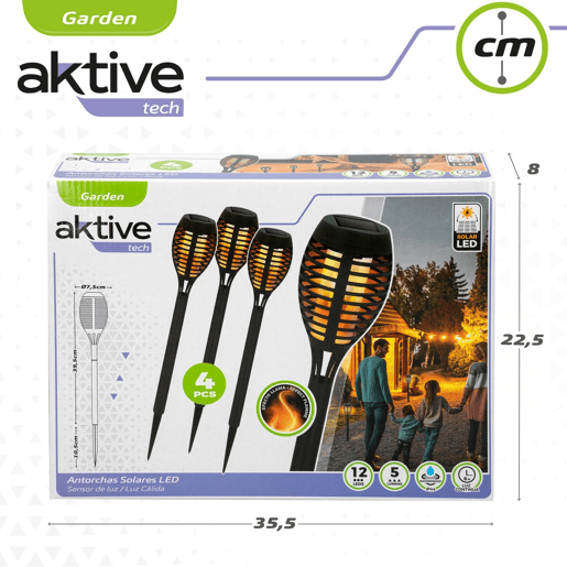 Pack 4 de jogo solar de efeito de chama Aktive Tech Pack 4 de jogo solar de efeito de chama Aktive Tech