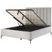 Beliani Cama con almacenaje Terciopelo SEZANNE 150x215 Beliani Cama con almacenaje Terciopelo SEZANNE 150x215 Gris Claro