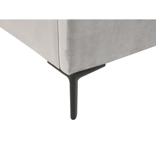 Cama baú Veludo SEZANNE 140 x 200 cm Cinzento claro