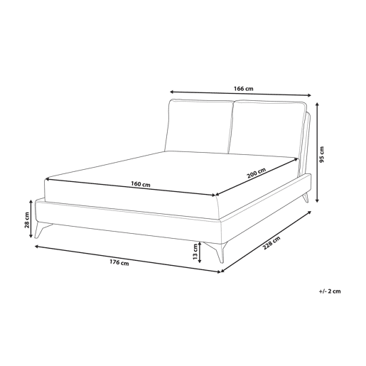 Cama Veludo MELLE 160 x 200 cm Laranja