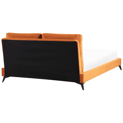 Cama Veludo MELLE 160 x 200 cm Laranja