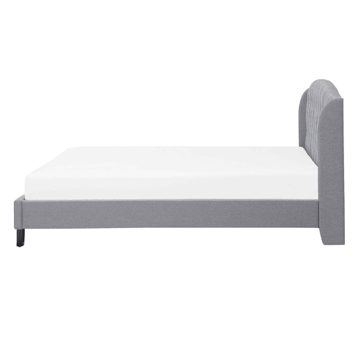 Cama Tecido BORDEAUX 140 x 200 cm Cinzento claro