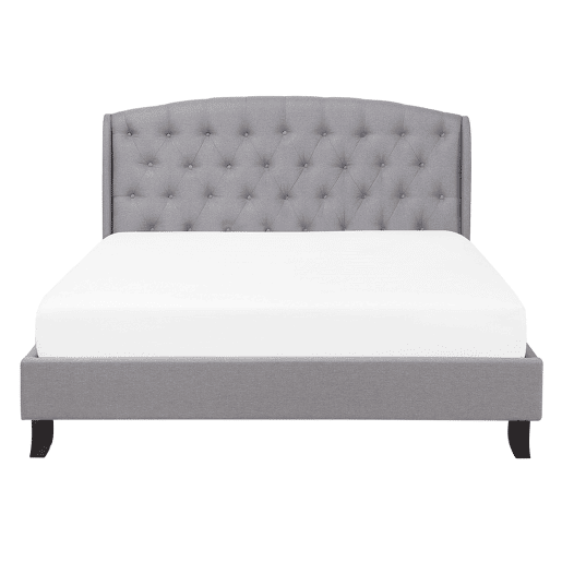 Cama Tecido BORDEAUX 140 x 200 cm Cinzento claro