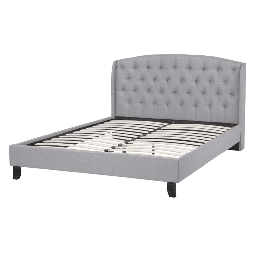 Cama Tecido BORDEAUX 140 x 200 cm Cinzento claro