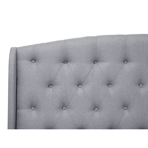 Cama Tecido BORDEAUX 140 x 200 cm Cinzento claro