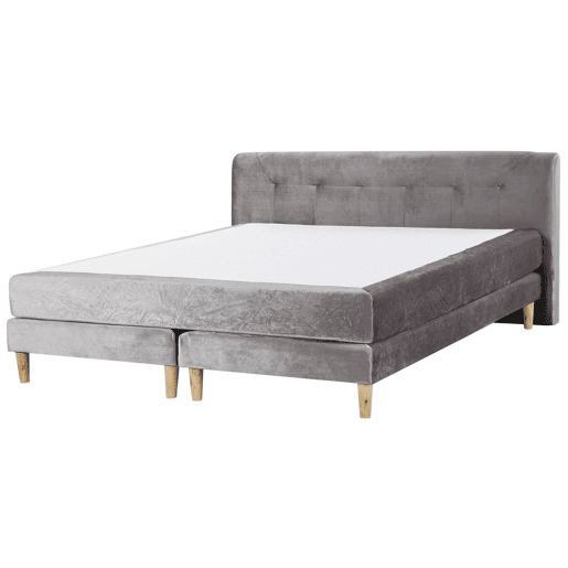 Cama continental Veludo MARQUISE 180 x 200 cm Cinzento