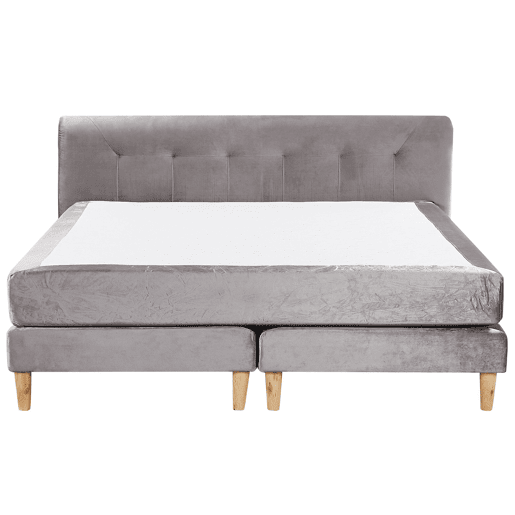 Cama continental Veludo MARQUISE 180 x 200 cm Cinzento