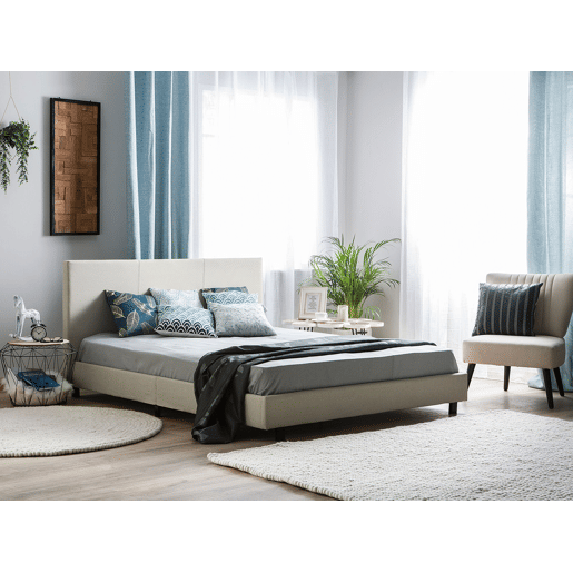 Cama Tecido ALBI 180 x 200 cm Creme