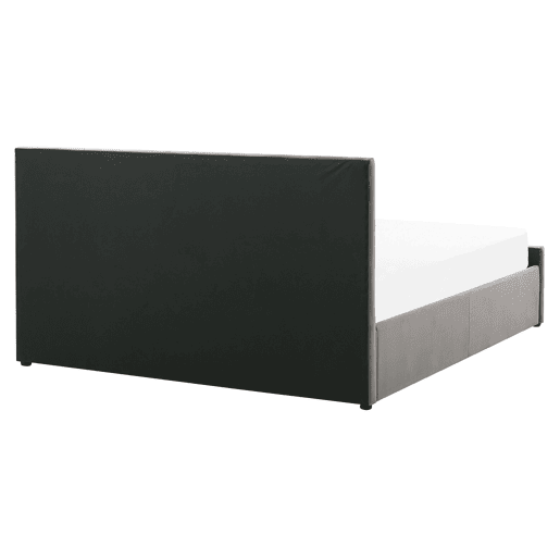 Cama baú Veludo ROCHEFORT 160 x 200 cm Cinzento