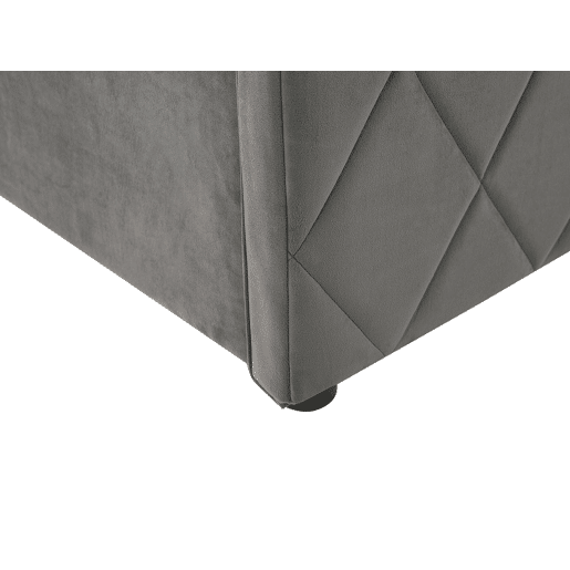 Cama baú Veludo ROCHEFORT 160 x 200 cm Cinzento