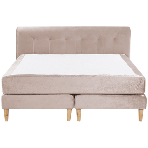 Cama continental Veludo MARQUISE 160 x 200 cm Creme