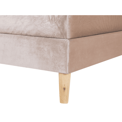 Cama continental Veludo MARQUISE 160 x 200 cm Creme