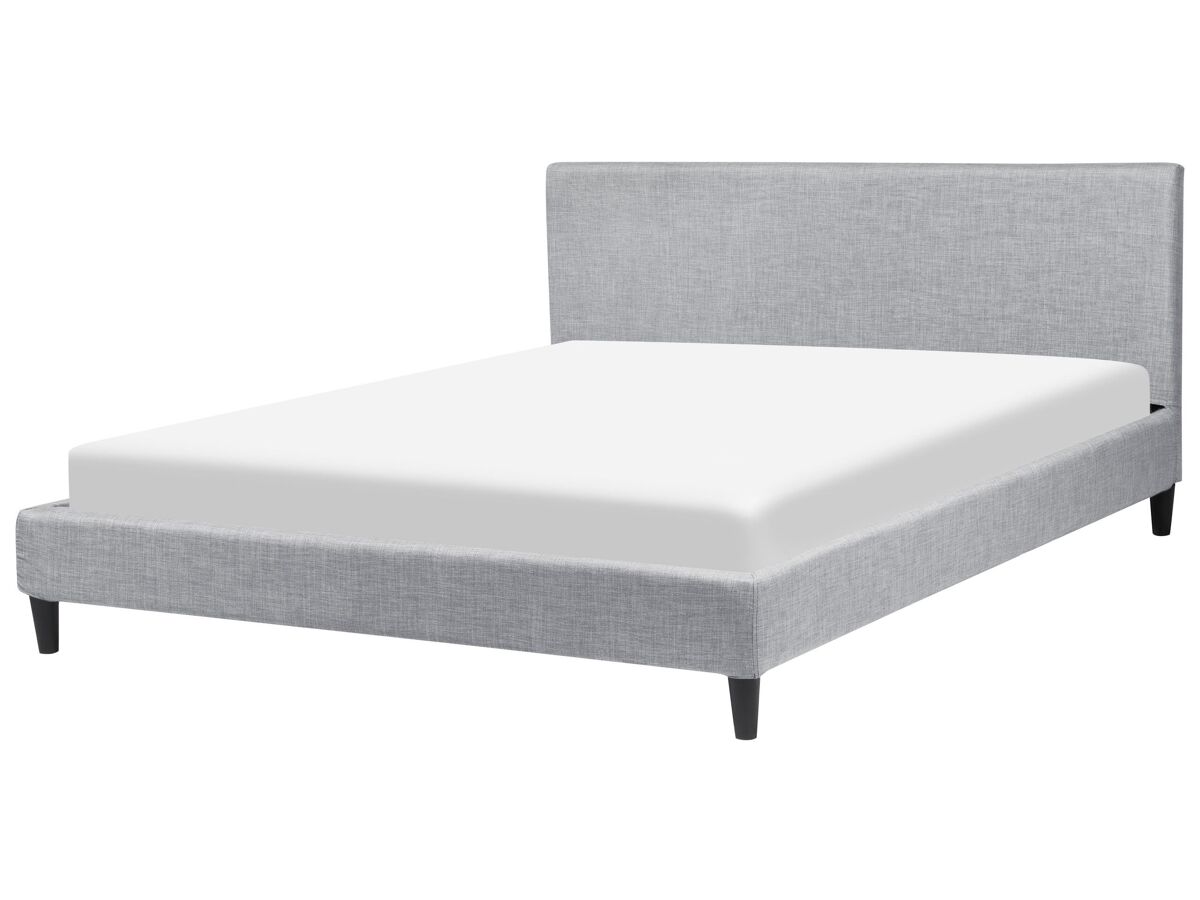 Beliani Cama Terciopelo FITOU 190x214 Gris Claro