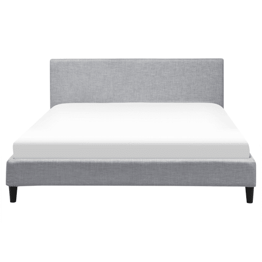 Cama Tecido FITOU 180 x 200 cm Cinzento claro