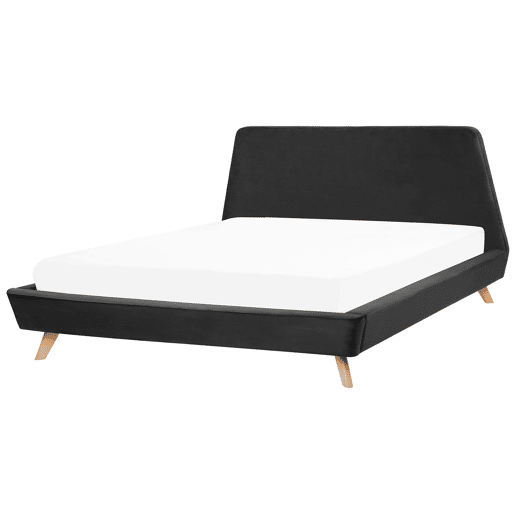 Cama Veludo VIENNE 180 x 200 cm Preto