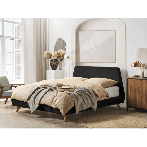 Cama Veludo VIENNE 180 x 200 cm Preto