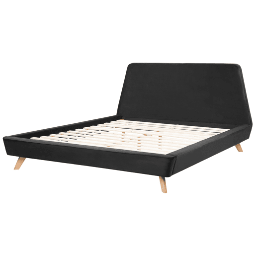 Cama Veludo VIENNE 180 x 200 cm Preto