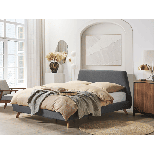 Cama Tecido VIENNE 180 x 200 cm Cinzento