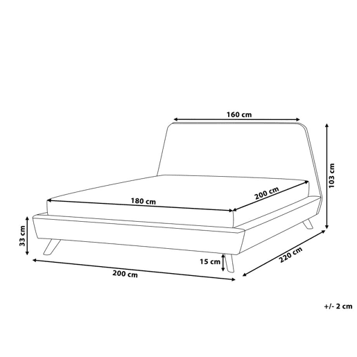 Cama Tecido VIENNE 180 x 200 cm Cinzento