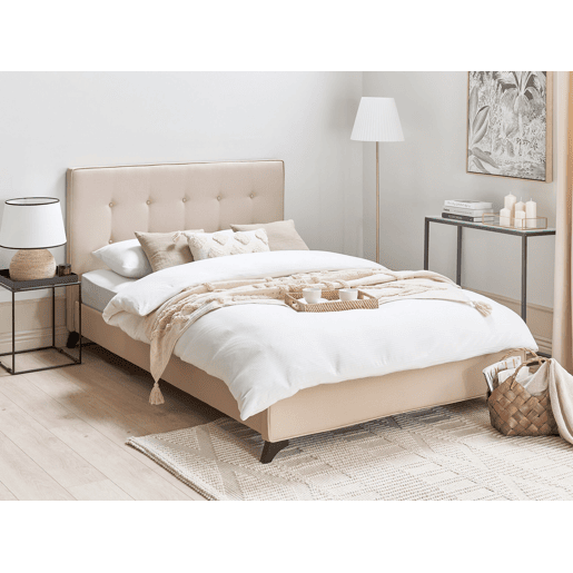 Cama Tecido AMBASSADOR 140 x 200 cm Creme