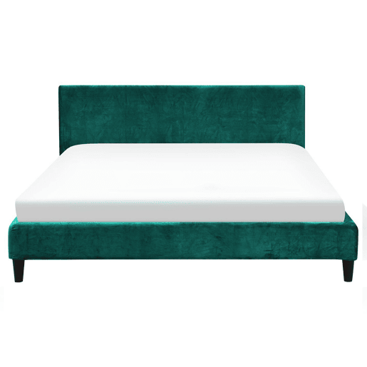 Cama Veludo FITOU 160 x 200 cm Verde escuro