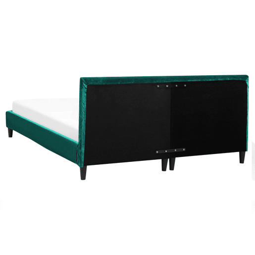 Cama Veludo FITOU 160 x 200 cm Verde escuro