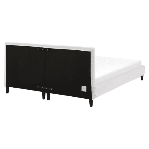 Cama Veludo FITOU 160 x 200 cm Branco