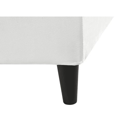 Cama Veludo FITOU 160 x 200 cm Branco