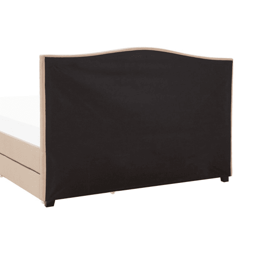 Cama com gavetas de arrumação Tecido MONTPELLIER 160 x 200 cm Creme