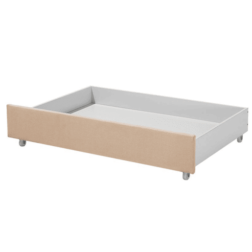 Cama com gavetas de arrumação Tecido MONTPELLIER 160 x 200 cm Creme