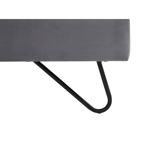 Cama Veludo LANNION 180 x 200 cm Cinzento escuro
