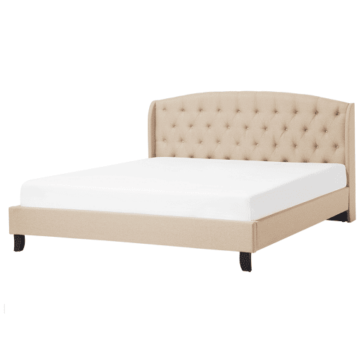 Cama Tecido BORDEAUX 160 x 200 cm Creme Cama Tecido BORDEAUX 160 x 200 cm Creme