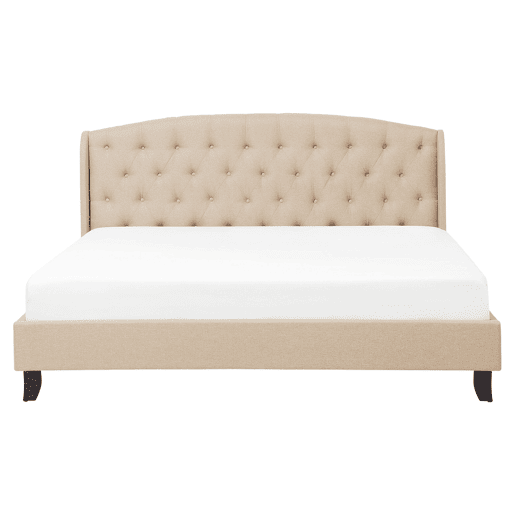 Cama Tecido BORDEAUX 160 x 200 cm Creme Cama Tecido BORDEAUX 160 x 200 cm Creme