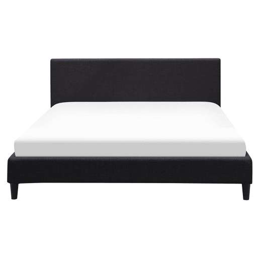 Cama com LED Tecido FITOU 160 x 200 cm Preto