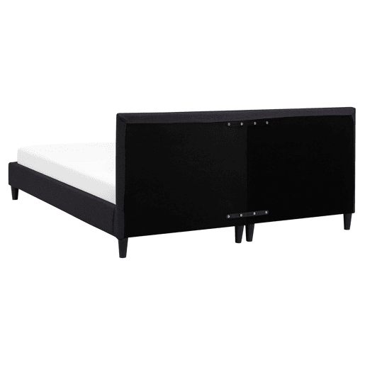 Cama com LED Tecido FITOU 160 x 200 cm Preto