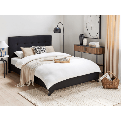 Cama Tecido AMBASSADOR 140 x 200 cm Preto