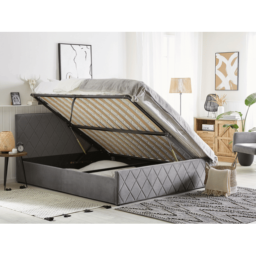 Beliani Cama baú Veludo ROCHEFORT