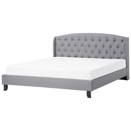 Cama Tecido BORDEAUX 180 x 200 cm Cinzento claro