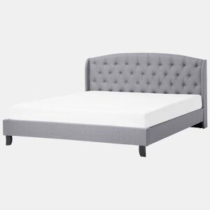 Cama Tecido BORDEAUX 180 x 200 cm Cinzento claro
