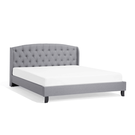 Cama Tecido BORDEAUX 180 x 200 cm Cinzento claro