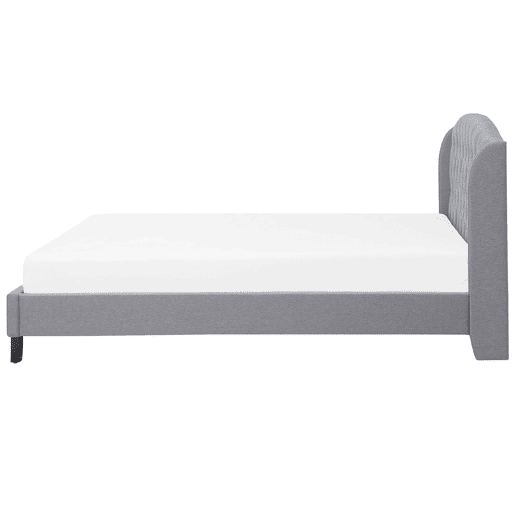 Cama Tecido BORDEAUX 180 x 200 cm Cinzento claro